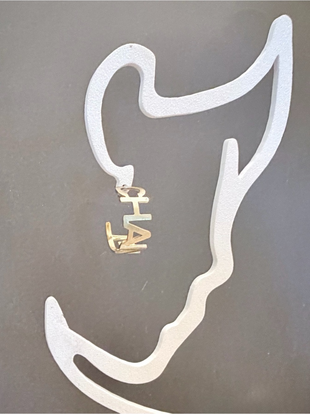 CC Gold Letter Hoop Stud Earrings